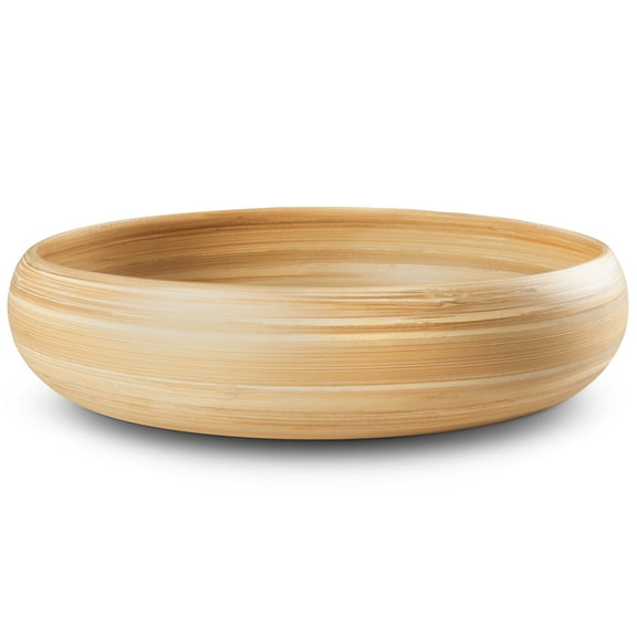 Lexa Bamboo Fruit Bowl, 12 Inch, Natural Bamboo