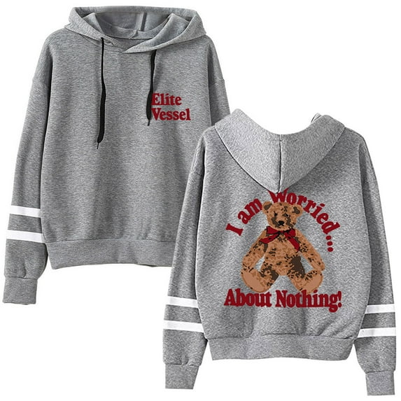 Lexa Gates Worried About Nothing Pullover Hoodies Pocketless Parallel Bars Sleeve Streetwear