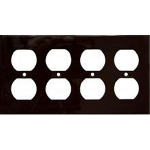 Lexan Wall Plates 4 Gang Duplex Receptacle Brown