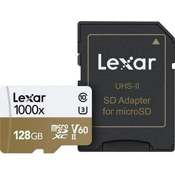 Lexar 128GB Professional 1000x microSDXC UHS-II Memory Card with SD Adapter, Up to 150MB/s Read Speed