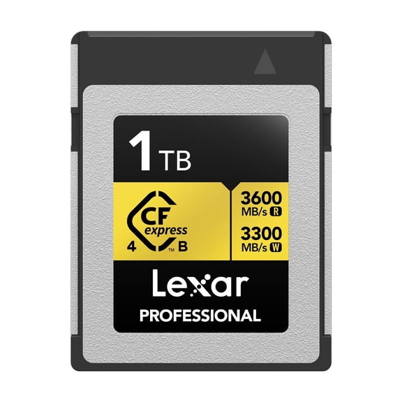 Lexar 1TB Professional GOLD CFexpress 4.0 Type B Memory Card - Up to 3600MB/s Read, 3300MB/s Write