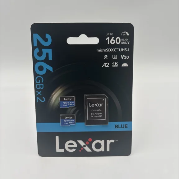 Lexar 256GB 2 Pack Blue Micro SD Card Up to 160MB/s microSDVC 256GB - Blue - New