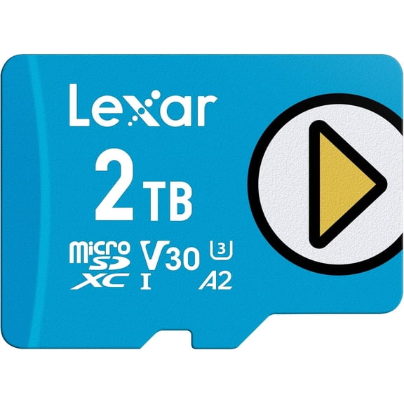 Lexar 2T Play Blue Micro SD Card, UHS-I, C10, U3, V30, A2, 4K, Up to 160MB/s microSDXC 2000 Memory Card,Expanded Storage for Nintendo-Switch 1,Gaming Devices,Smartphones,Tablets (LMSPLBL002T-BNNNU)