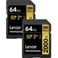 thumbnail image 1 of Lexar 64GB Professional 2000x UHS-II SDXC Memory Card (2-Pack), 1 of 4