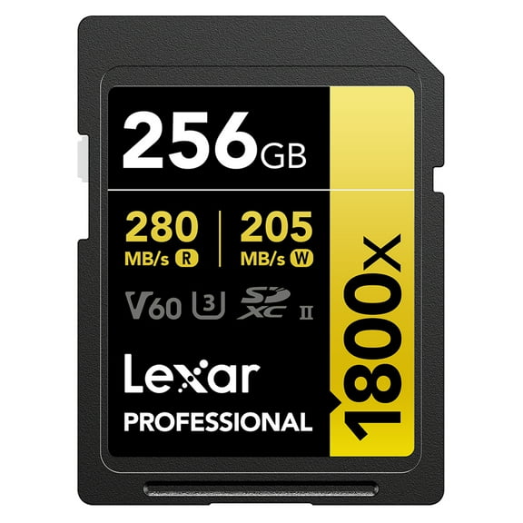Lexar GOLD Series Professional 1800x 256GB UHS-II SDXC Memory Card