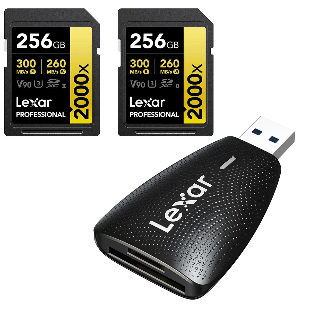 Lexar GOLD Series Professional 2000x 256GB UHS-II SDXC Memory Card, 2-Pack