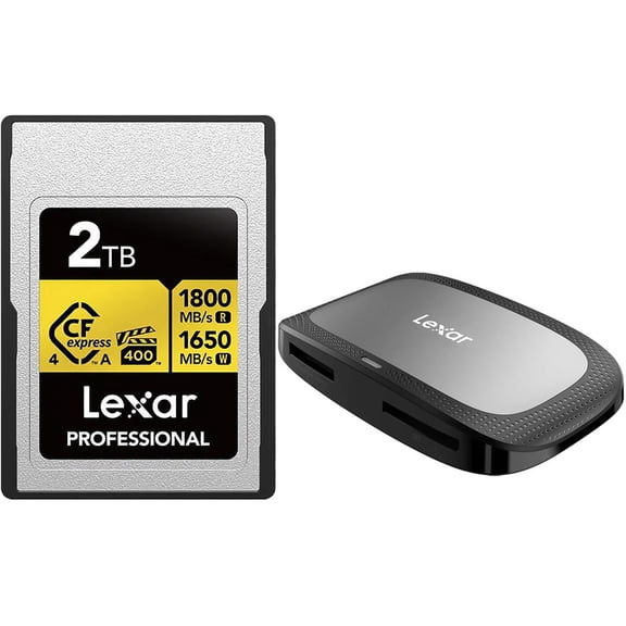 Lexar Gold Series Professional 2TB CFexpress 4.0 Type-A Memory Card WITH LEXAR CFEXPRESS TYPE A USB3.2 GEN2 READ