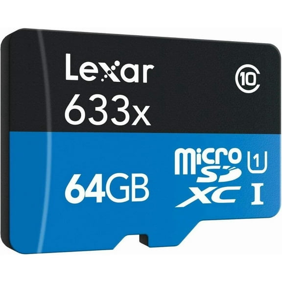 Lexar High-Performance 64GB MicroSDXC 633x Class10 UHS-I U1 High-Speed Flash Memory Card - LSDMI64GBBNL633A