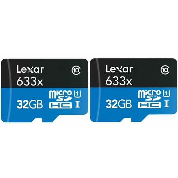 Lexar High-Performance microSDHC 633x 32GB UHS-I/U1 Memory Card - 2 Pack