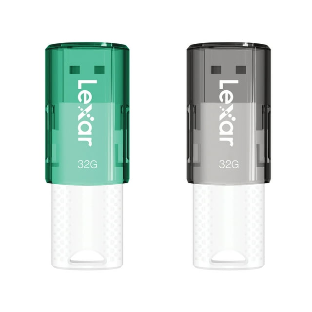 Lexar JumpDrive S60 32GB USB 2.0 Flash Drive with Sliding Cover, 2 Pack