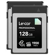 Lexar LCXEXDM128G-R2ENG 128 GB Type B Diamond Series Professional CF Express Memory Card, Pack of 2