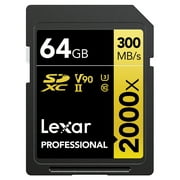 Lexar LSD2000064G-BNNNU Professional 2000x SDHC/SDXC UHS-II Card (64 GB)
