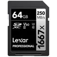thumbnail image 1 of Lexar Professional 64GB 1667x UHS-II SDXC Memory Card, 1 of 10