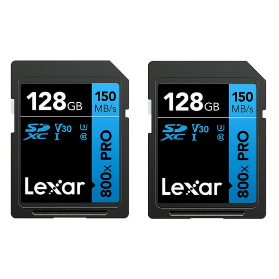 Lexar High-Performance 800x 128GB SDHC/SDXC UHS-I Card (BLUE Series), 2-Pack
