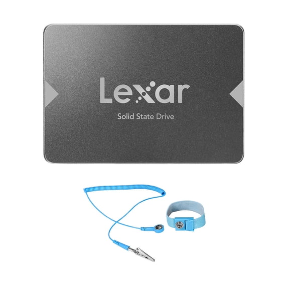 Lexar NS100 256GB SATA III 2.5" Internal SSD, Bundle with Green Extreme 6' Anti-Static Wrist Strap
