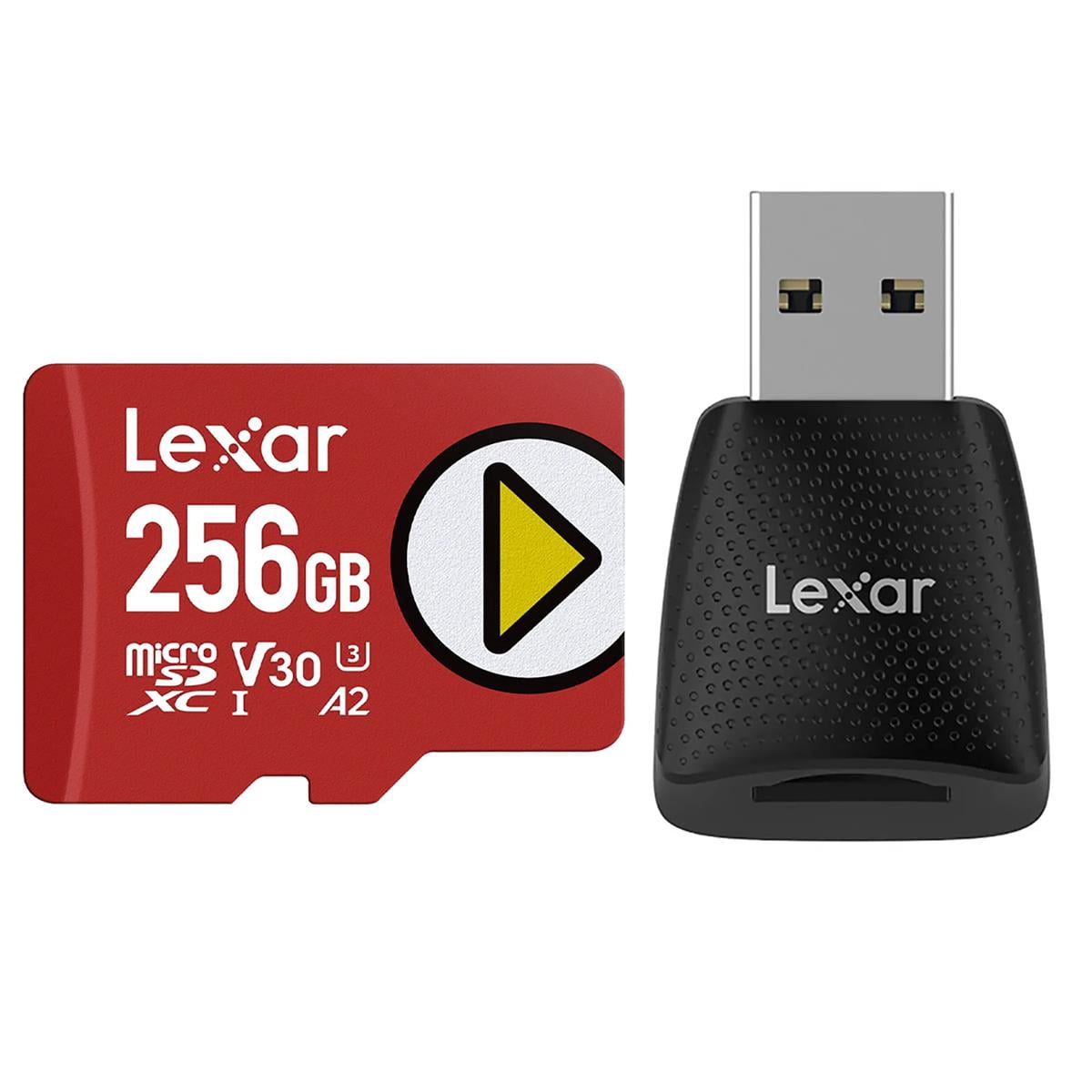 Lexar PLAY 256GB UHS-I V30 A2 microSDXC Memory Card, Bundle with