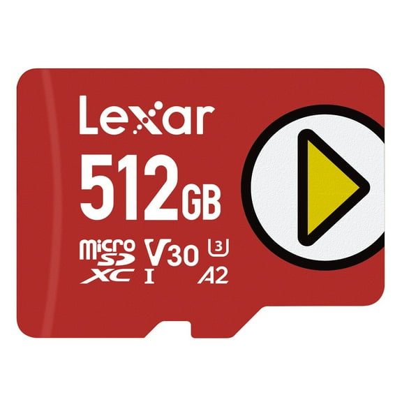 Lexar PLAY microSDXC UHS-I Class 10, U3, V30, and A2 Card (512 GB), LMSPLAY512G-BNSNU