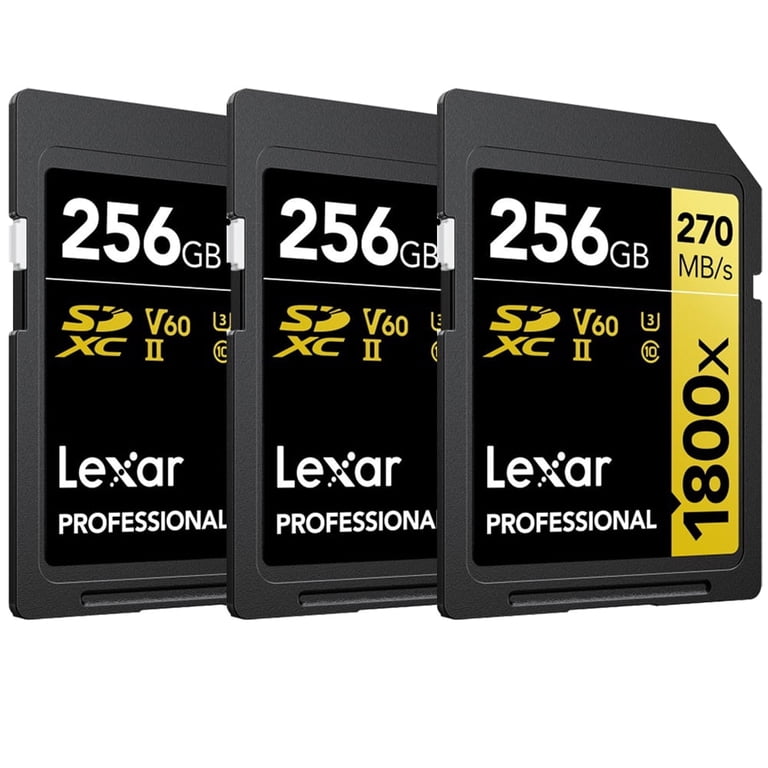 Lexar Professional 1800x SDXC UHS-II Card GOLD Series 256GB - (3