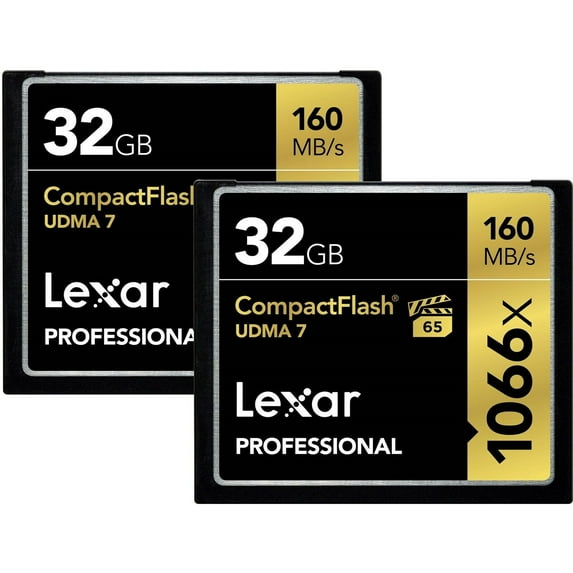 Lexar Professional - Flash memory card - 32 GB - 1066x - CompactFlash (pack of 2)