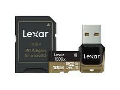 Lexar Professional - Flash memory card (microSDXC to SD adapter included) - 128 GB - UHS Class 3 / Class10 - 1800x - microSDXC UHS-II - image 1 of 6