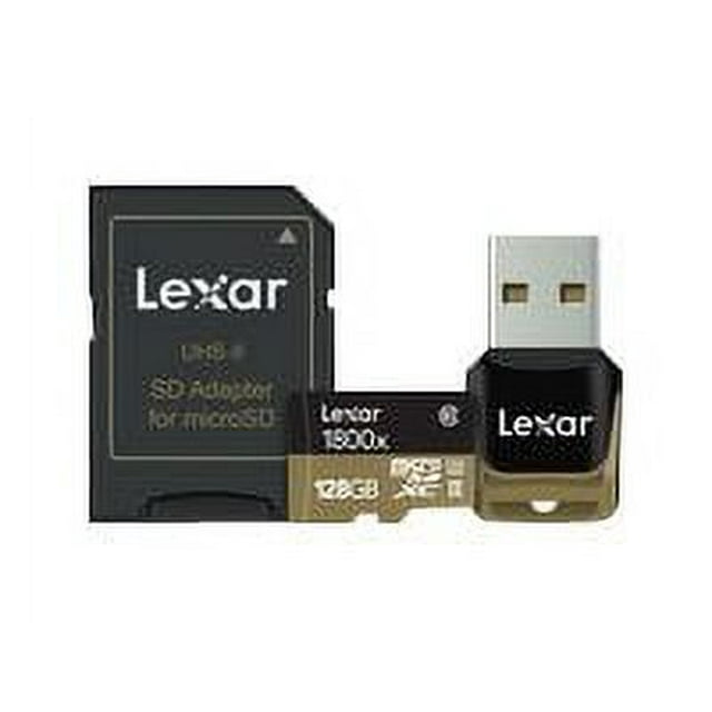 Lexar Professional - Flash memory card (microSDXC to SD adapter included) - 128 GB - UHS Class 3 / Class10 - 1800x - microSDXC UHS-II