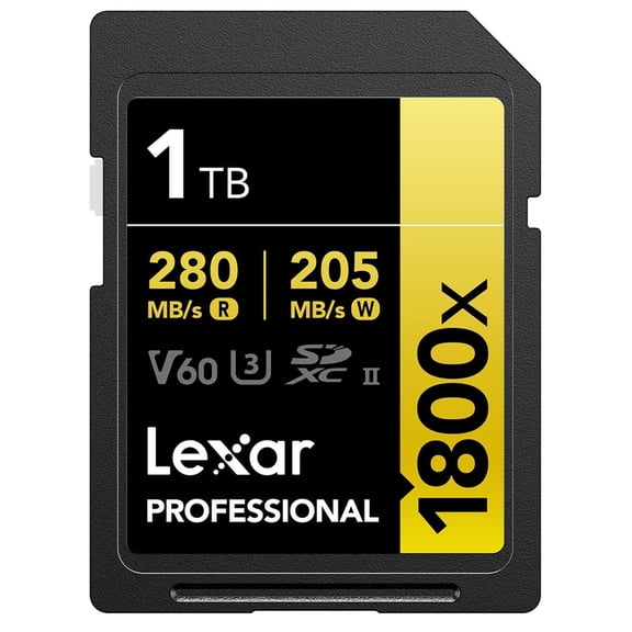 Lexar 1TB Professional 1800x UHS-II SDXC Memory Card (GOLD Series)