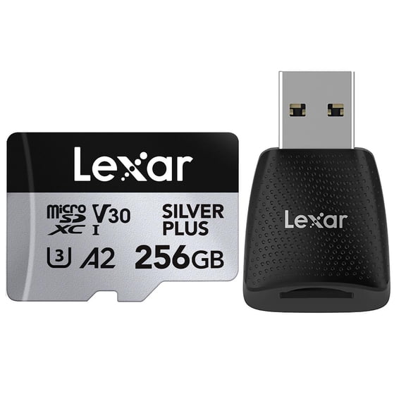Lexar Professional SILVER PLUS 256GB UHS-I microSDXC Memory Card with SD Adapter