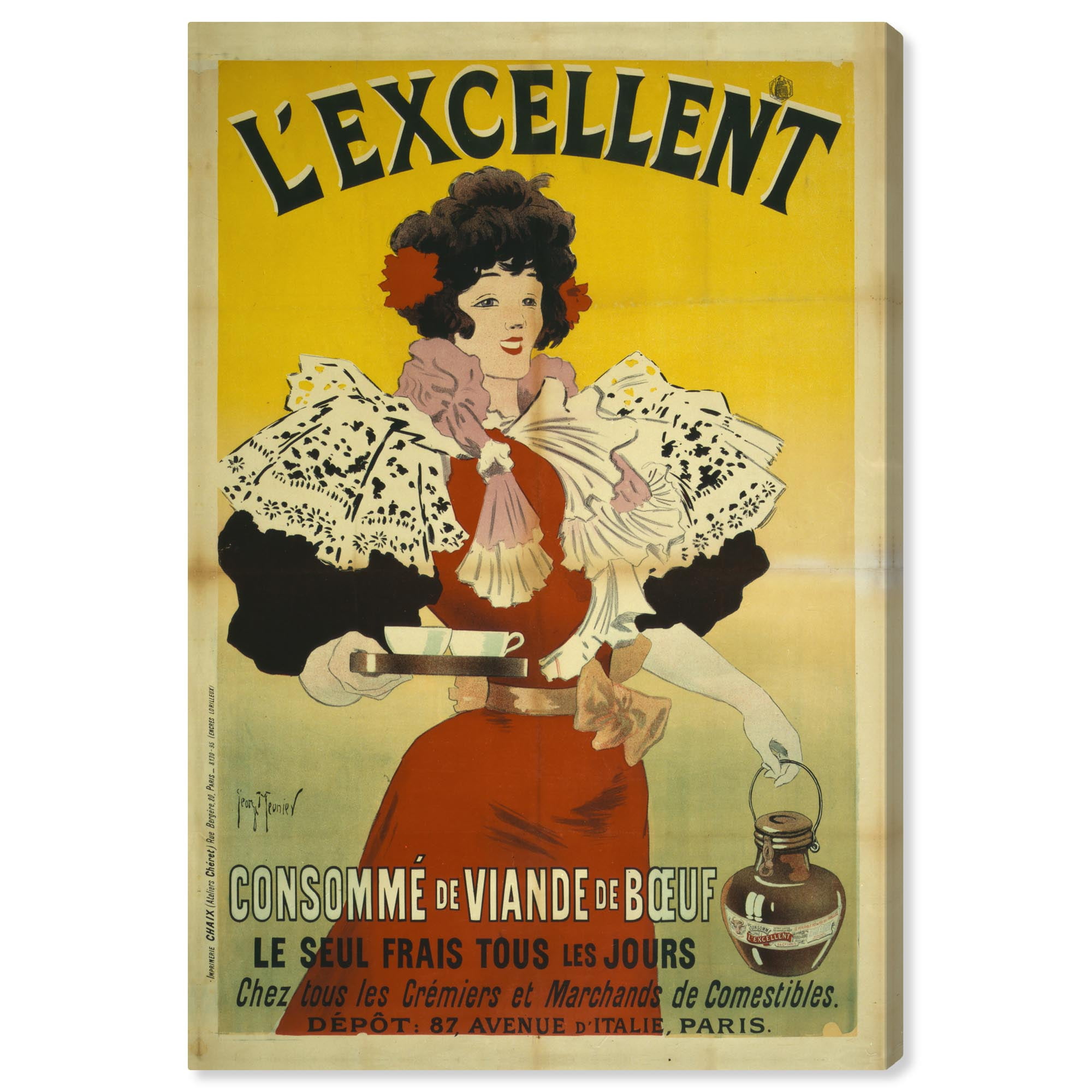 Lexcellent Consomme Poster Canvas in Yellow and Red