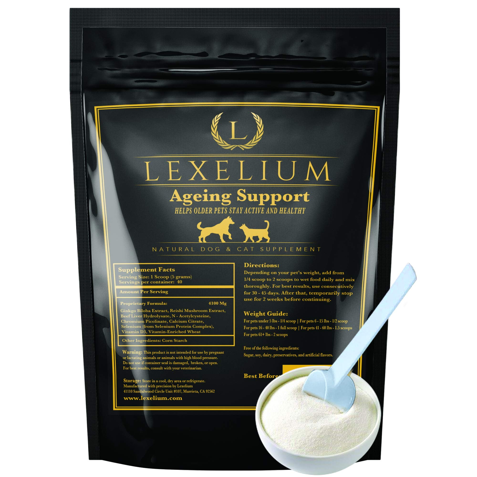 Lexelium Antioxidant for Senior Dogs and Cats Provides Comprehensive