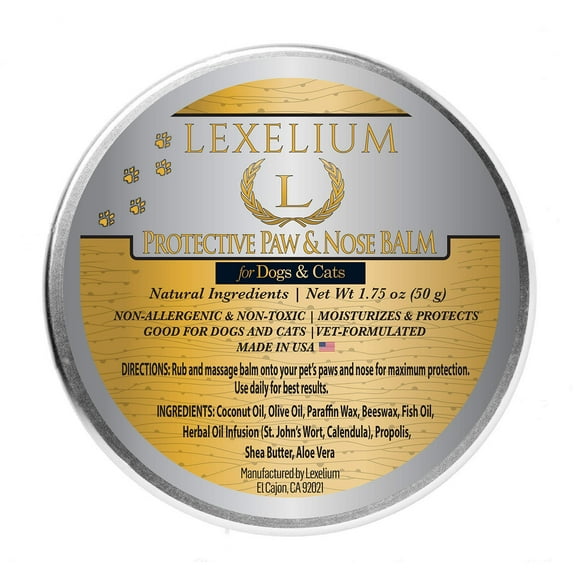 Lexelium All Natural Paw Balm & Protection Wax for Dogs and Cats | No Toxic Ingredients | Medium Firmness | No Mess | Protects from Heat and Cold | 2 Oz