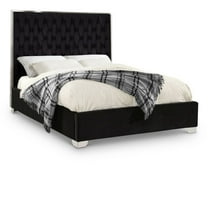 Lexi Black Velvet King Bed-Color:Black Velvet,Style:Contemporary