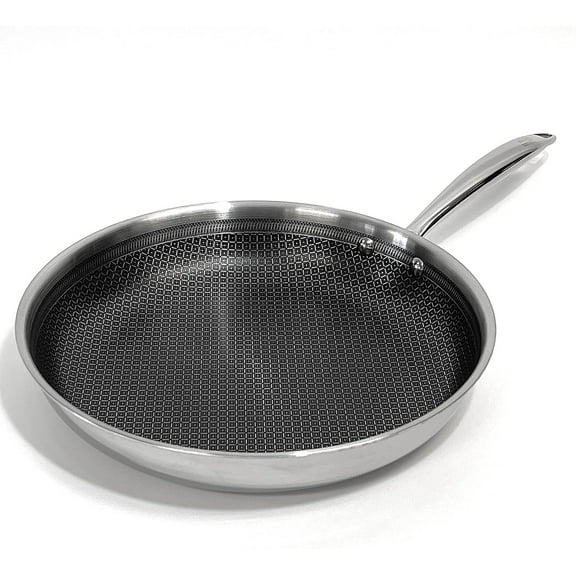 Lexi Home 12” Diamond Tri-Ply Non Stick Frying Pan Stainless Steel Cookware