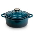 thumbnail image 1 of Lexi Home 2.8-Qt Enameled Cast Iron Dutch Oven with Lid & Loop Handle, Blue, 1 of 10