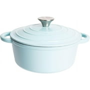 Lexi Home 2.8-Qt Enameled Cast Iron Dutch Oven with Lid & Loop Handle, Light Blue