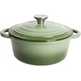 thumbnail image 1 of Lexi Home 2.8-Qt Enameled Cast Iron Dutch Oven with Lid & Loop Handle, Ombre Green, 1 of 7