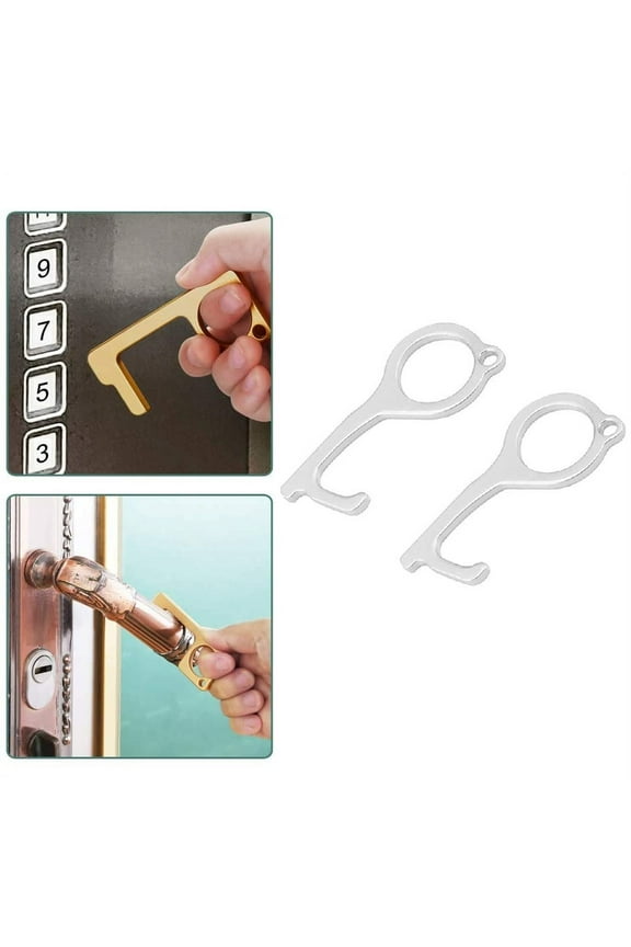 2 Pack Multifunctional No Touch Key - Silver