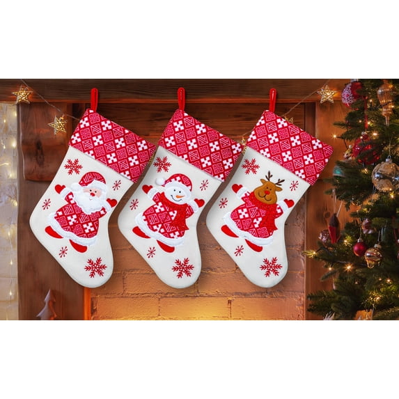 Lexi Home 22” 3 Pc Set Christmas Stocking - Santa Claus
