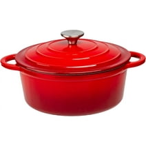 Lexi Home 3 Qt. Cast Iron Dutch Oven Pot - Red Enamel