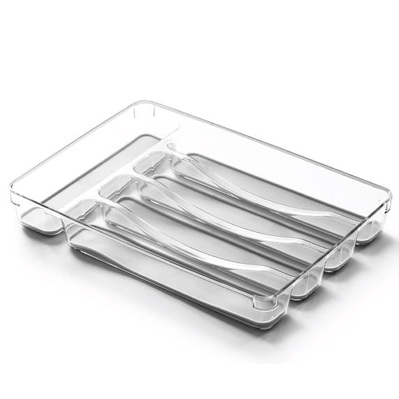 Lexi Home 5-Slot Drawer Organizer Clear Acrylic Silverware Organizer for Home Organization