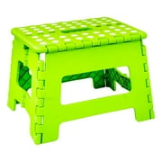 Lexi Home 9â Step Stool Foldable Collapsible Step Stool with Handle & Rubber Grips, Green