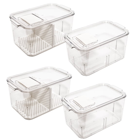 Lexi Home Eco-conscious Clear Food Acrylic Fridge Organizer - 4 Pack