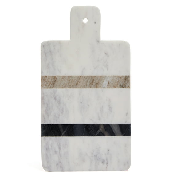 Lexi Home Genuine Marble Charcuterie Cutting Board - White, Grey, and Beige