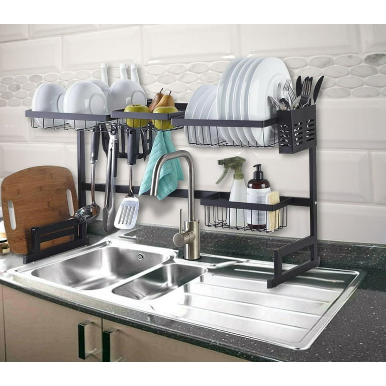 Over the Sink Dish Drainer Black
