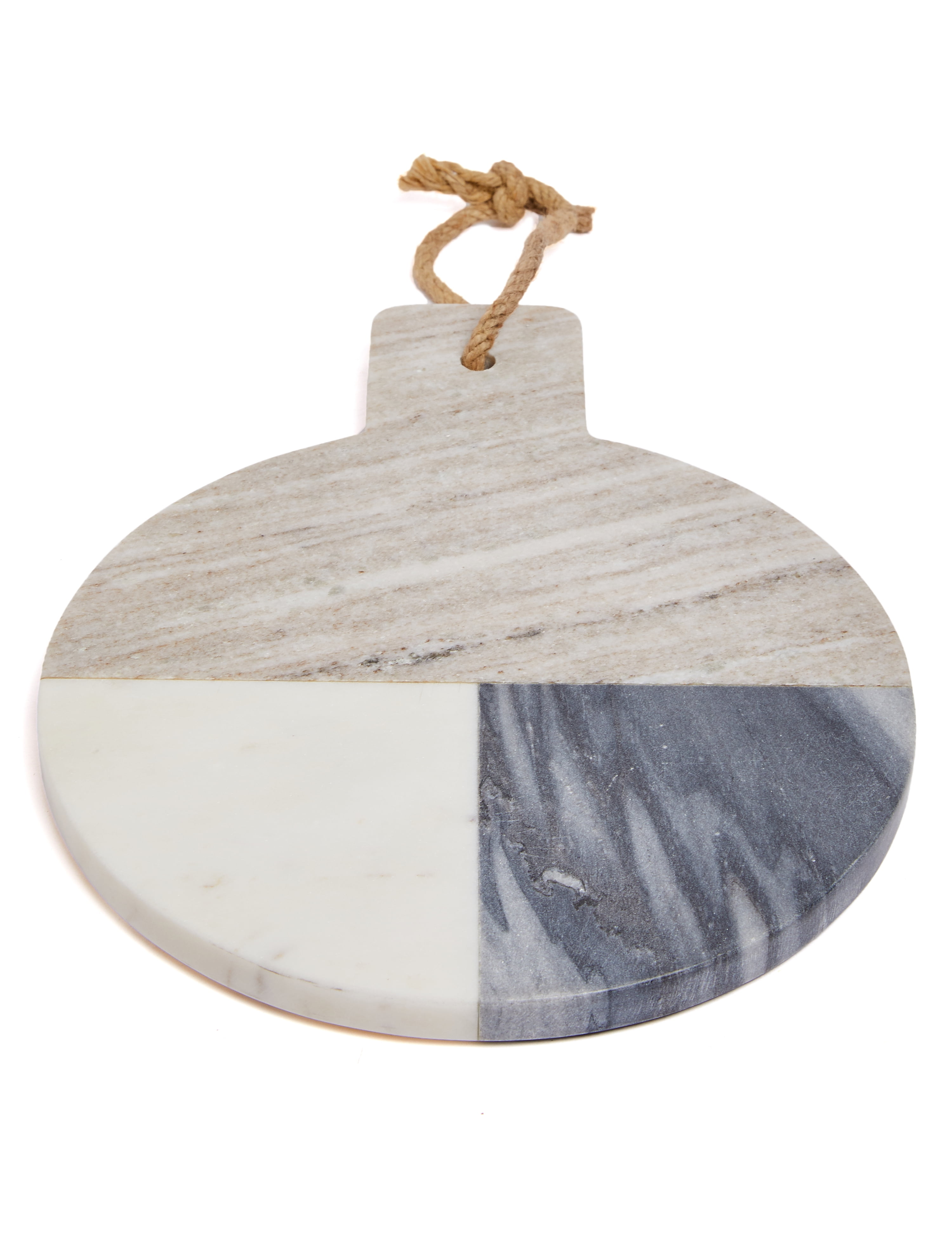 Lexi Home Real Marble Charcuterie Cutting Board - White and Grey