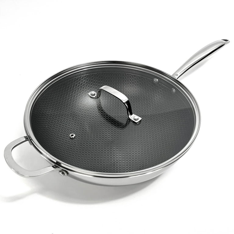 LEXI HOME Diamond Tri-ply 3-Piece Stainless Steel Nonstick Frying