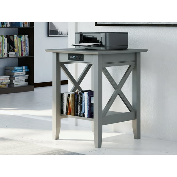 AFI Lexi Printer Stand with Charging Station, Grey