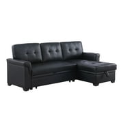 Lexi Reversible Sectional Couch with Storage Chaise & Sleeper Bed