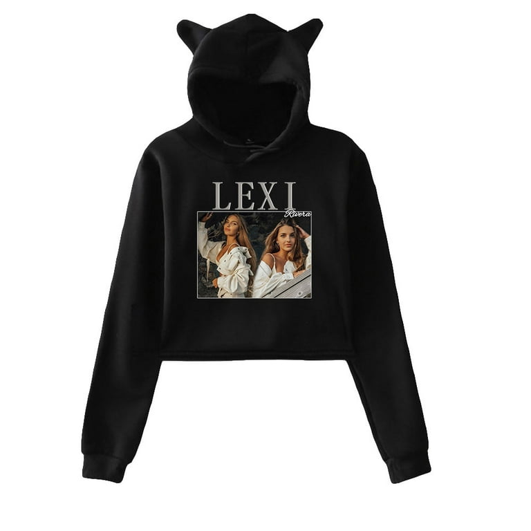 Lexi Rivera Hoodie Sweatshirt for Girls Cat Ear Crop Top Internet