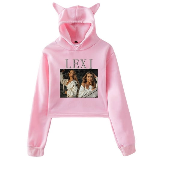 Lexi Rivera Hoodie Sweatshirt for Girls Cat Ear Crop Top Internet Celebrity Women Casual Streetwear