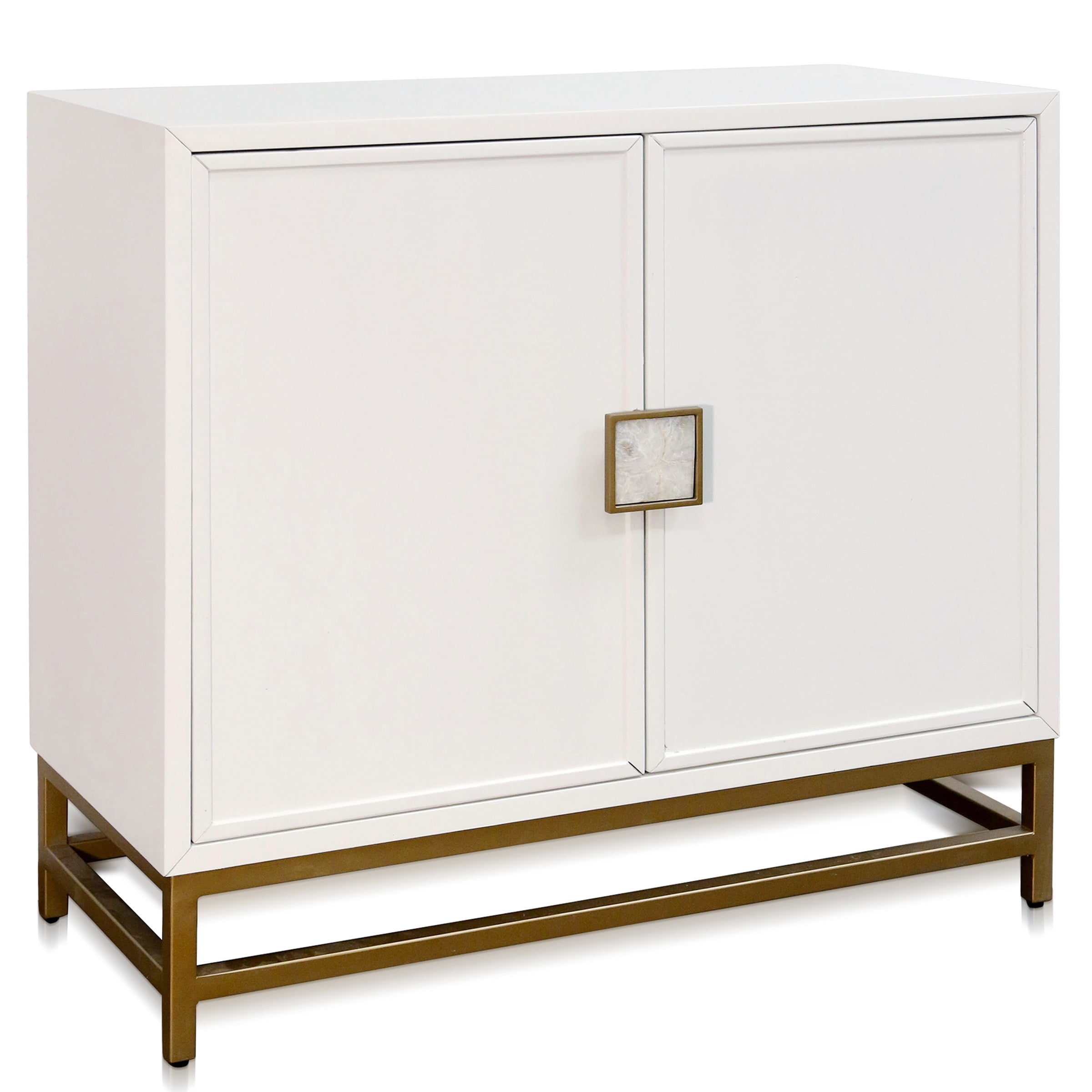 Lexi - Two Door Cabinet with Shell Handles - White Finish - Walmart.com Lexi - Two Door Cabinet with Shell Handles - White Finish - Walmart.com